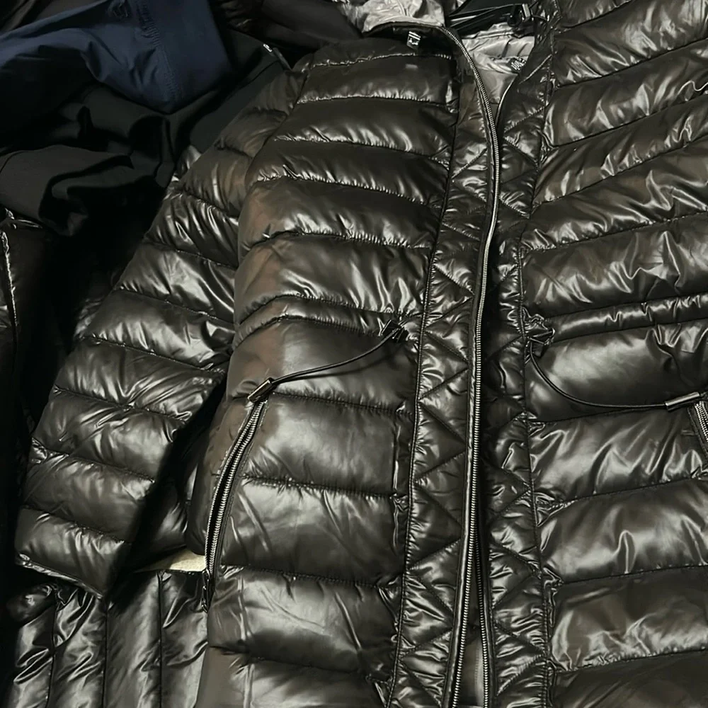Kenneth Cole New York Full Zip Puffer Jacket with Hood Black Size XL - Picture 8 of 16